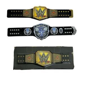 3 WWE Championship Belt Slapband Super Rare Undertaker Lot DISPLAY BOX BELT